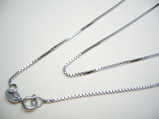 16" 925 Silver 0.9mm Box Chain w/ Rhodium Plated